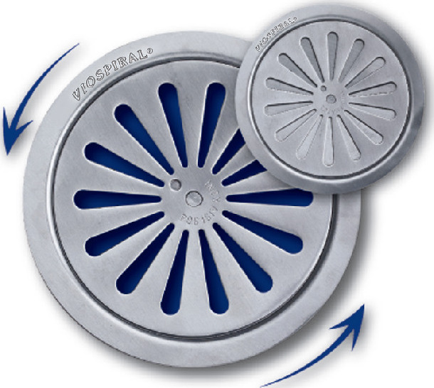 Σχάρα δαπέδου inox ασφαλείας viospiral στρόγγυλη