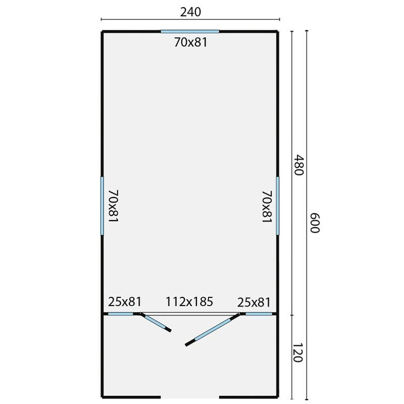 Ξύλινο βαγόνι κήπου Gupsy Ξύλινο σπίτι κήπου GUPSY 240x480x217εκ.  (περιλαμβάνει πάτωμα) - Image 2