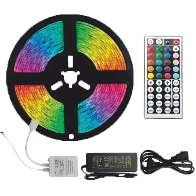 ΤΑΙΝΙΑ LED ΚΙΤ 5 ΜΕΤΡΩΝ 14,4W+DRIVER+CONTROLLER 12V RGB IP44