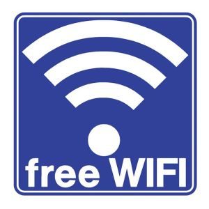 Πινακίδα δωρεάν WiFi πλαστική μπλε