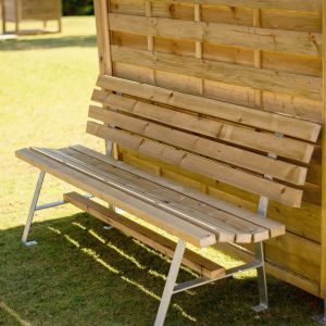 Ξύλινο παγκάκι με μεταλλικά πόδια Ξύλινο παγκάκι με μεταλλικά πόδια 75 x 180εκ. - Image 3