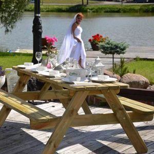 Ξύλινο τραπέζι - πάγκος πικ νικ 180εκ. | Αθηνά Πάγκος Εξοχής 180 x 56εκ. - Image 4