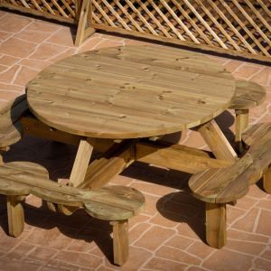 Ξύλινο τραπέζι - πάγκος πικ νικ 8 θέσεων Ξύλινο τραπέζι - πάγκος πικ νικ 8 θέσεων - Image 3