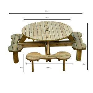 Ξύλινο τραπέζι - πάγκος πικ νικ 8 θέσεων Ξύλινο τραπέζι - πάγκος πικ νικ 8 θέσεων - Image 4
