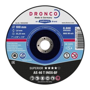 ΤΡΟΧΟΙ DRONCO INOX 180Χ1.6 AS46T ΙΣΙΟΙ