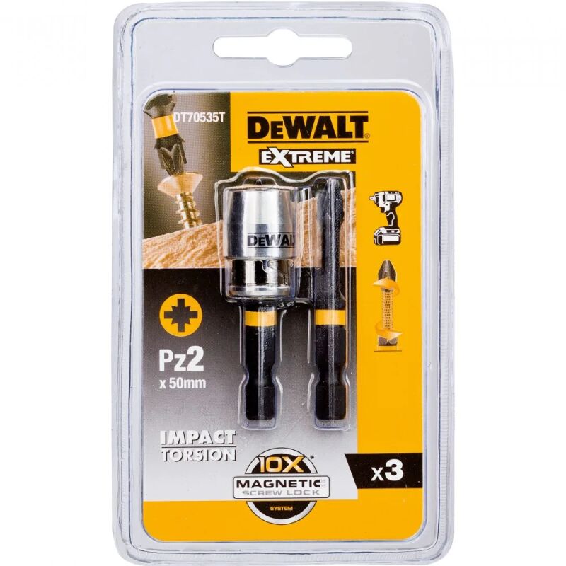 ΜΥΤΕΣ DEWALT DT70535T 3ΤΕΜ PZD2x50mm ΜΕ ΜΑΓΝΗΤΙΣΤΗ