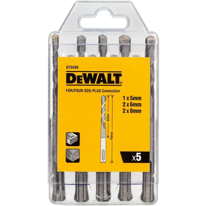ΤΡΥΠΑΝΙΑ DEWALT DT9399 SDS-PLUS ΣΕΤ 5ΤΕΜ
