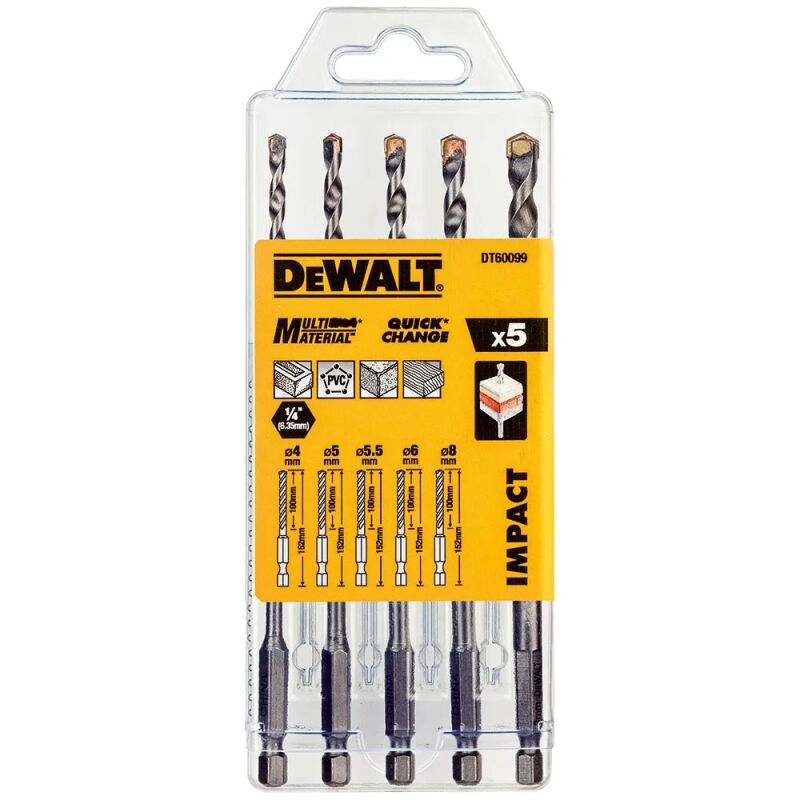 ΤΡΥΠΑΝΙΑ IMPACT DEWALT DT60099 ΠΟΛΛΑΠΛΩΝ ΧΡΗΣΕΩΝ ΣΕΤ 5ΤΕΜ.