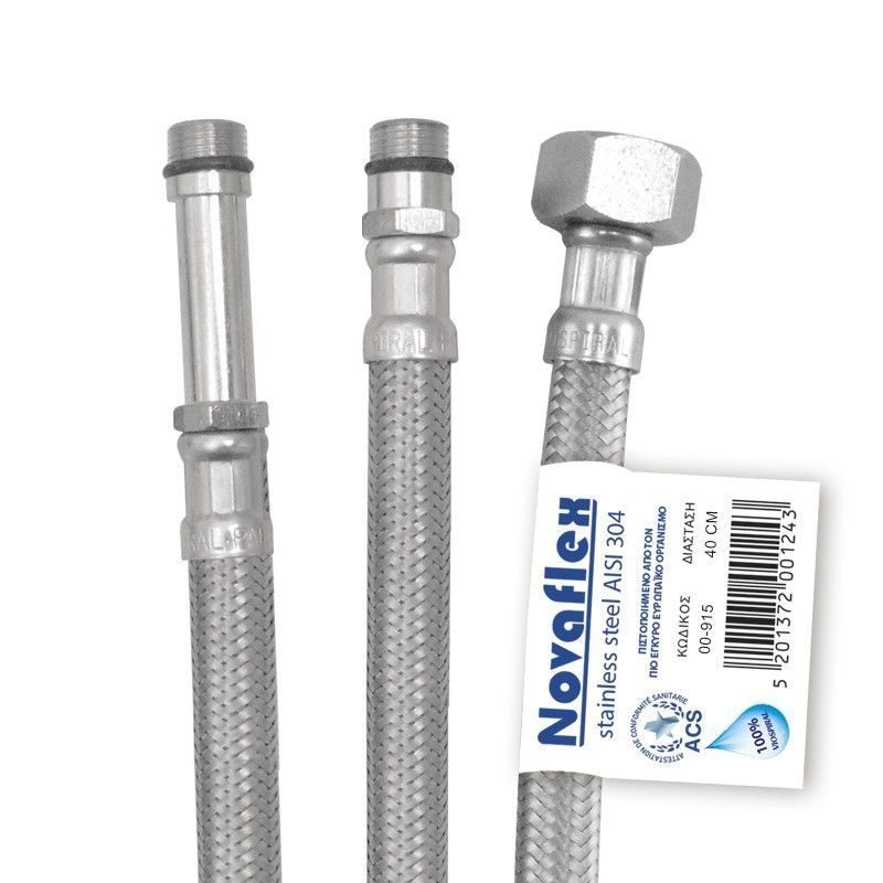 Σπιράλ συνδέσεως inox novaflex viospiral αρσ.12*1-θηλ.1/2