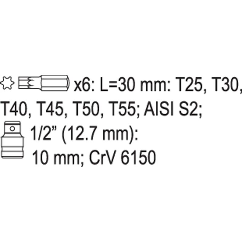 ΜYTΕΣ TORX ΣΕΤ 7 ΤΜΧ. YT-0410 - Image 2