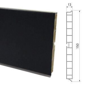 ΜΠΑΖΑ ΠΛΑΣΤΙΚΗ PP Η:150mm VOLPATO ΜΑΥΡΗ ΜΑΤ