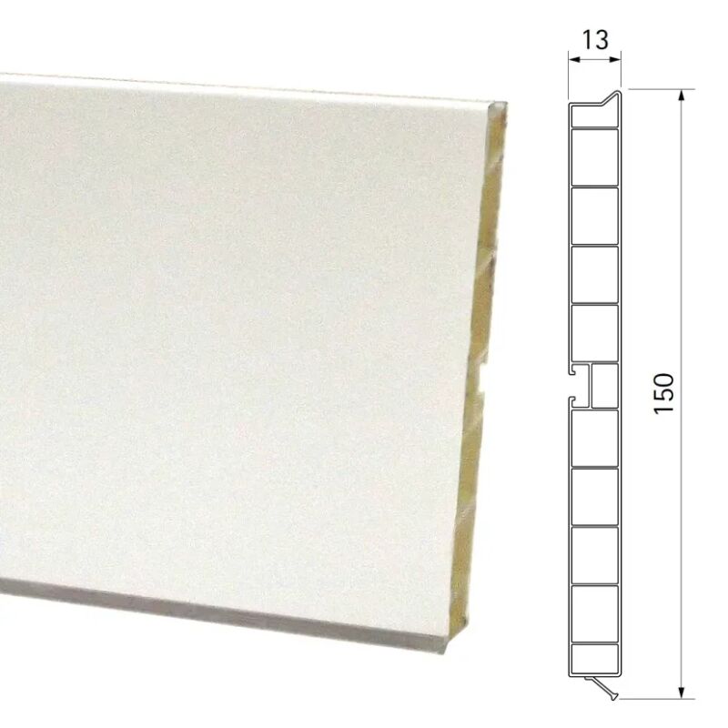 VOLPATO ΜΠΑΖΑ ΠΛΑΣΤΙΚΗ PP Η:150mm ΛΕΥΚΗ ΜΑΤ