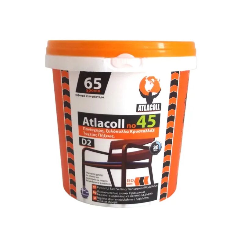 ATLACOLL No.45 1kg ξυλόκολλα ταχείας πήξης εσωτερικής χρήσης