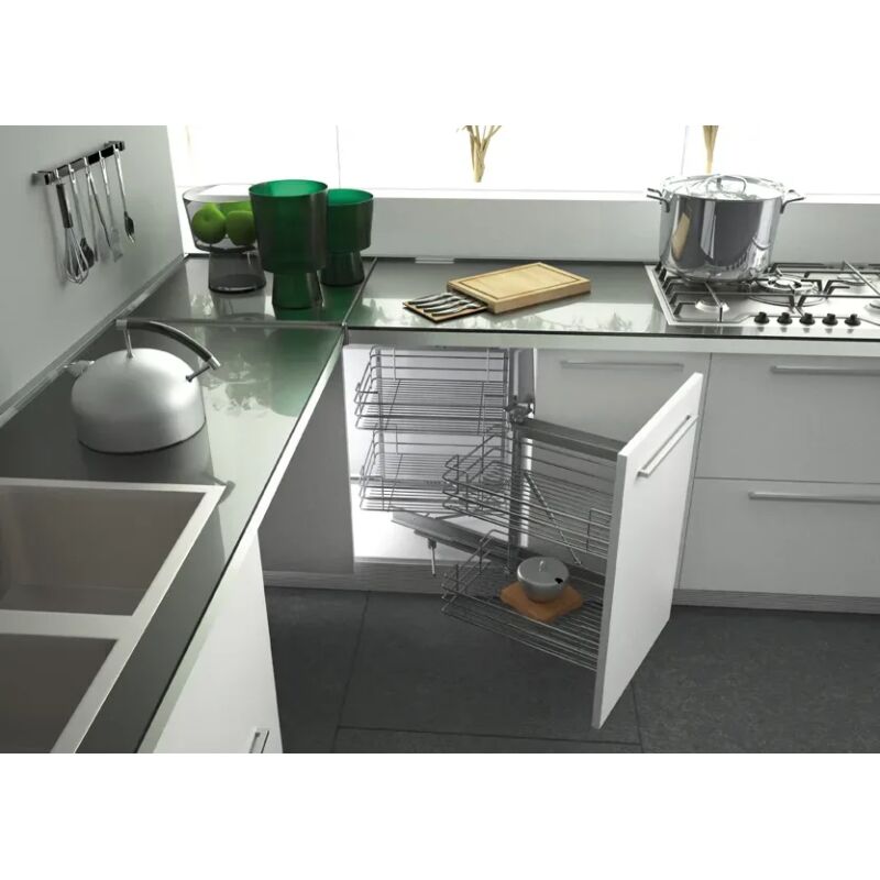 SIGE MAGIC CORNER 350i ΔΕΞΙ ΜΕ ΦΡΕΝΟ ΚΑΙ 4 ΚΑΛΑΘΙΑ 900ΜΜ, ΑΝΟΙΓΜΑ 450ΜΜ M860xΒ500xΥ600 INFINITY LINE