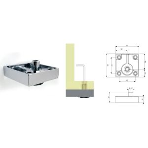 Πόδι τετράγωνο με ρέγουλα 60x60mm νίκελ ματ
