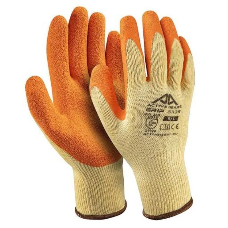 Γάντια εργασίας πλεκτά βαμβακερά polyester πορτοκαλί