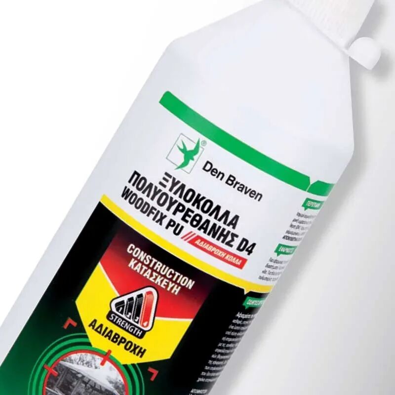 κόλλα πολυουρεθάνης PU -woodfix D4 αδιάβροχη 500ml, μελί DEN BRAVEN