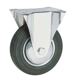 Ρόδα σταθερή με πέλμα Φ100 102x84mm μαύρη