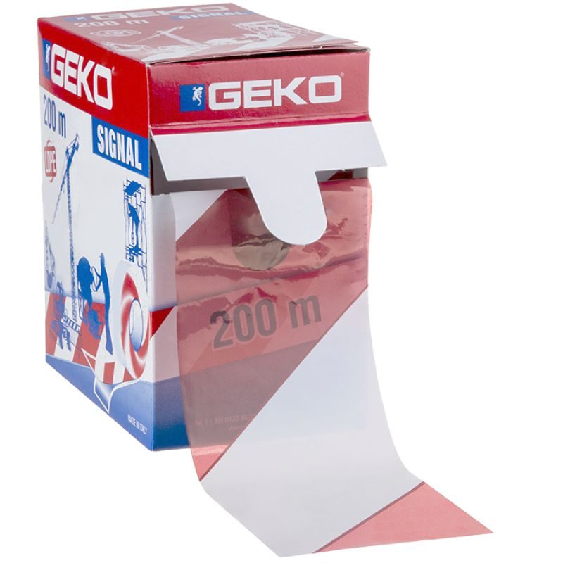 Ταινία σήμανσης άσπρη κόκκινη 200m Ιταλίας GEKO