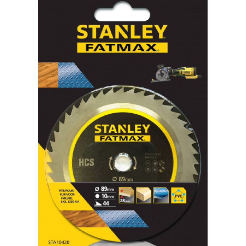 Δίσκος κοπής ξύλου PVC μετάλλου 89x10 STANLEY STA10420
