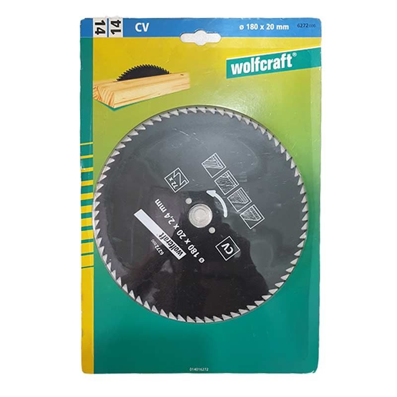 Δίσκος κοπής ξύλου Φ180 Wolfcraft Chrome Vanadium - Image 2