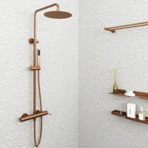 Orabella Terra Rose Gold - Βέργα ντουζ με στρόγγυλη κεφαλή Φ250 - Image 2