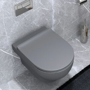 Olympia Clear Rimless Grey Matt -  Λεκάνη κρεμαστή - Image 3