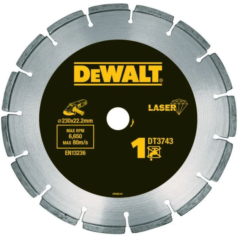Διαμαντόδισκος ξηράς κοπής DT3743 230x2 4x22 2 DEWALT