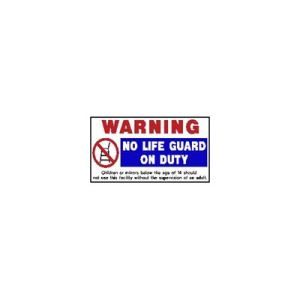 Πινακίδα σήμανσης No Lifeguard On Duty πλαστική
