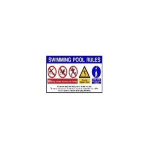 Πινακίδα σήμανσης Swimming Pool Rules πλαστική