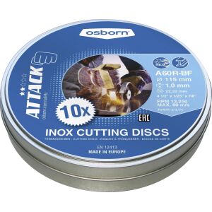 Δίσκος κοπής inox 10τεμ. Ίσιος No115x1x22,23mm