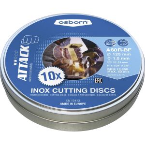 Δίσκος κοπής inox 10τεμ. ίσιος No125x1x22,23mm