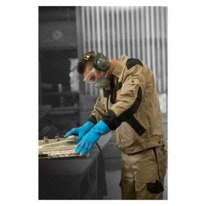 Γάντια λατέξ χημικών μπλε Delta Plus VE920 - Image 3