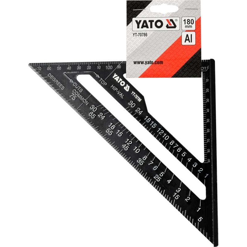 Τρίγωνος χάρακας αλουμινίου 180mm YATO YT-70786 - Image 3
