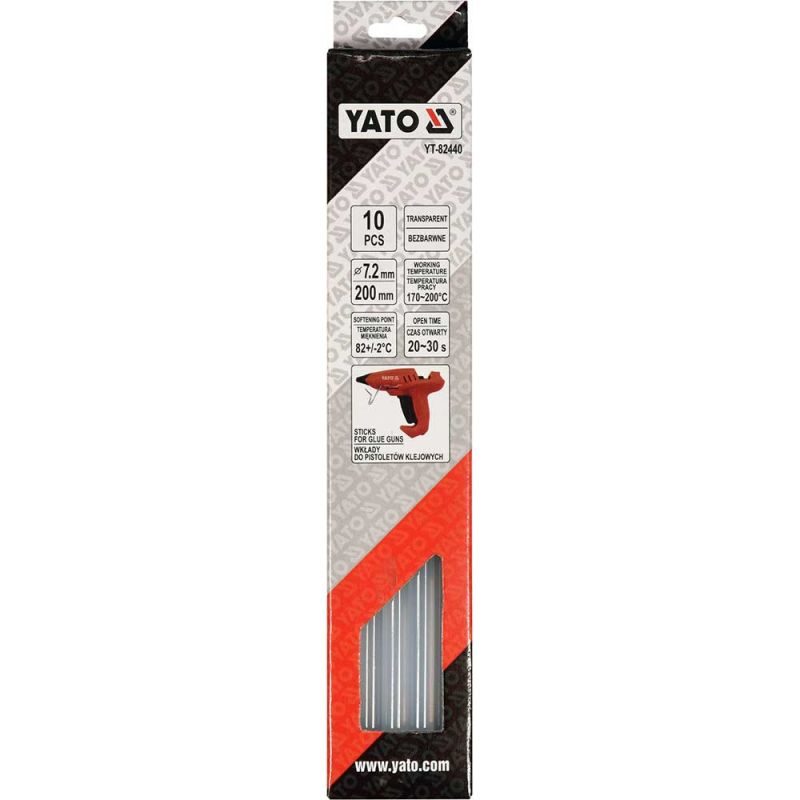 Θερμόκολλα διάφανη σιλικόνης 7.2mm YATO 10 τεμαχίων - Image 2
