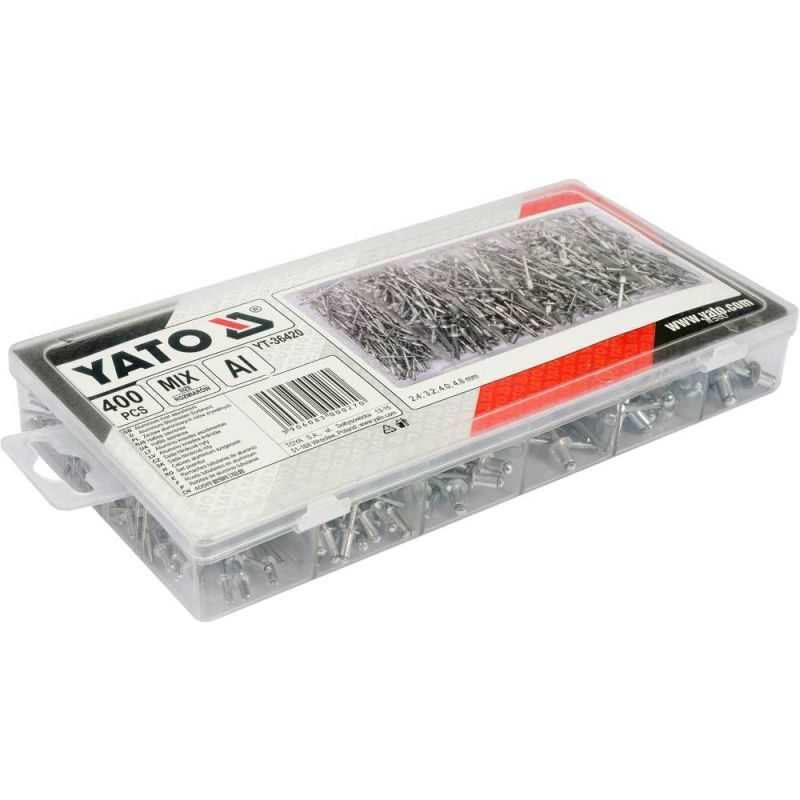 Πριτσίνια αλουμινίου σετ 400 τεμαχίων YATO YT-36420 - Image 3