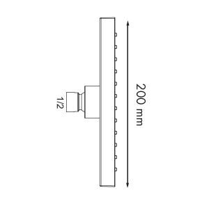 Κώδωνας ντους μαύρος τετράγωνος 200mm MODEA - Image 2