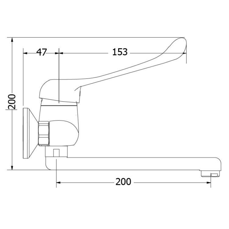 Βρύση ΑΜΕΑ τοίχου μπάνιου Elit MODEA θερμομηκτική - Image 2