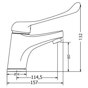 Βρύση νιπτήρα ΑΜΕΑ με βαλβίδα MODEA χρωμέ - Image 2