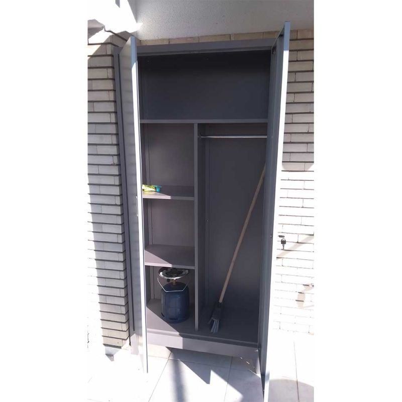 Ντουλάπα μεταλλική γαλβανιζέ με χώρισμα και πόδια - Image 2