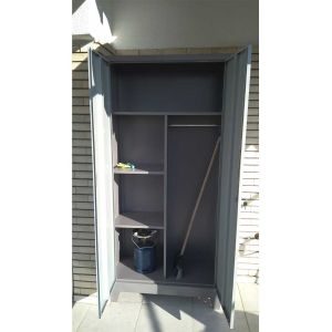 Ντουλάπα μεταλλική γαλβανιζέ με χώρισμα και πόδια - Image 3