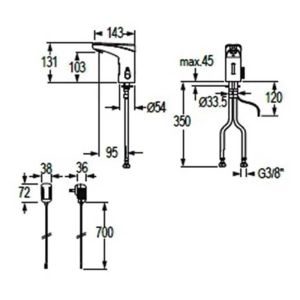 Μπαταρία νιπτήρος με αισθητήρα ΜΧ20 RUBY CONTI - Image 2