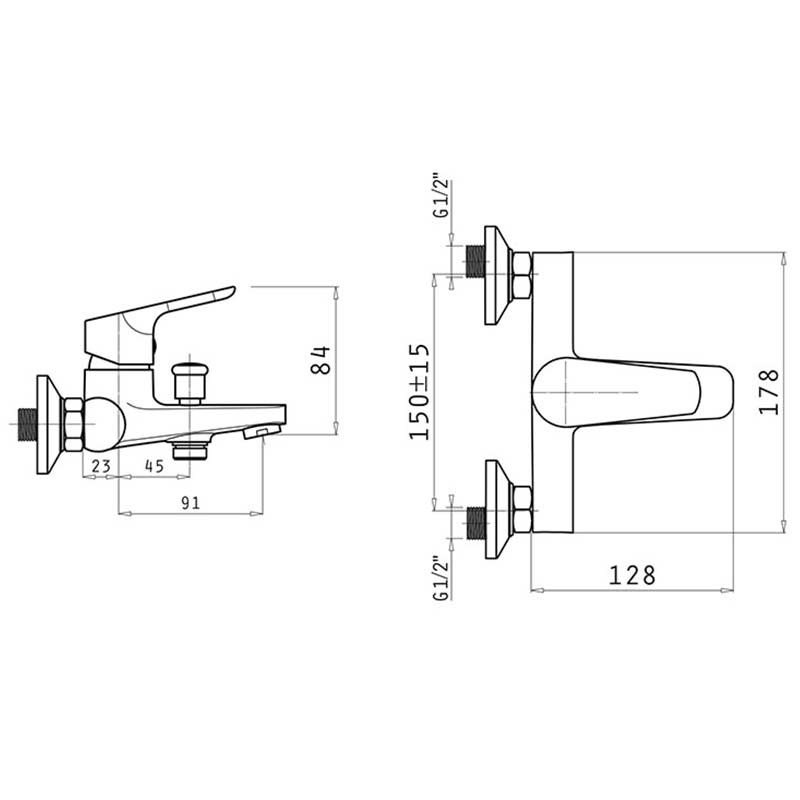 Μπαταρία λουτρού με ντους σετ Tella PYRAMIS - Image 2