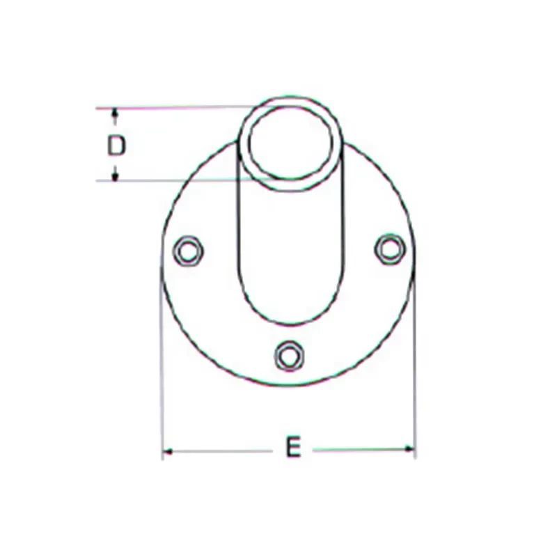 Βάση κεραίας 60º στρόγγυλη M8202 Inox A4 - Image 2