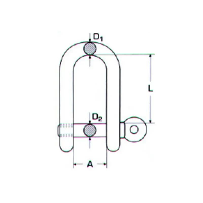 Ναυτικά κλειδιά τύπου D M8358 Inox A4 - Image 2