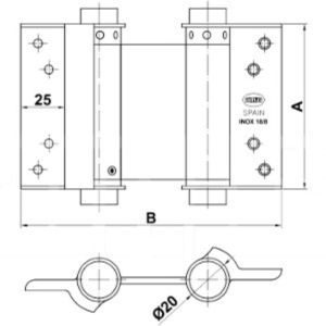Μεντεσέδες αλέ ρετούρ INOX 18/8 - Image 2