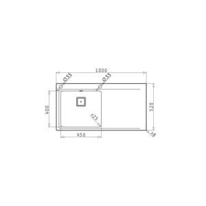 Ένθετος Νεροχύτης 100x52cm OLYNTHOS PYRAMIS - Image 4