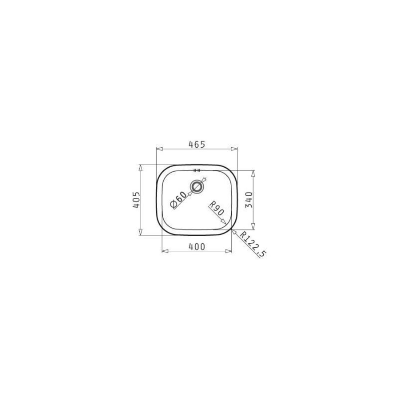Νεροχύτης Inox 46.5x40.5cm KIBA SQUARE PYRAMIS - Image 2