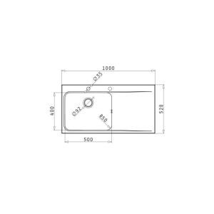 Νεροχύτης 100x52cm PYRAGRANITE PYRROS PYRAMIS - Image 8