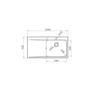Νεροχύτης 100x52cm PYRAGRANITE PYRROS PYRAMIS - Image 9
